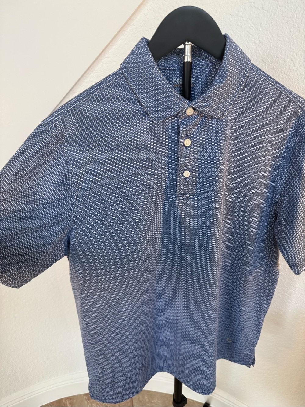 Daniel Cremieux Navy Micro-Pattern Polo